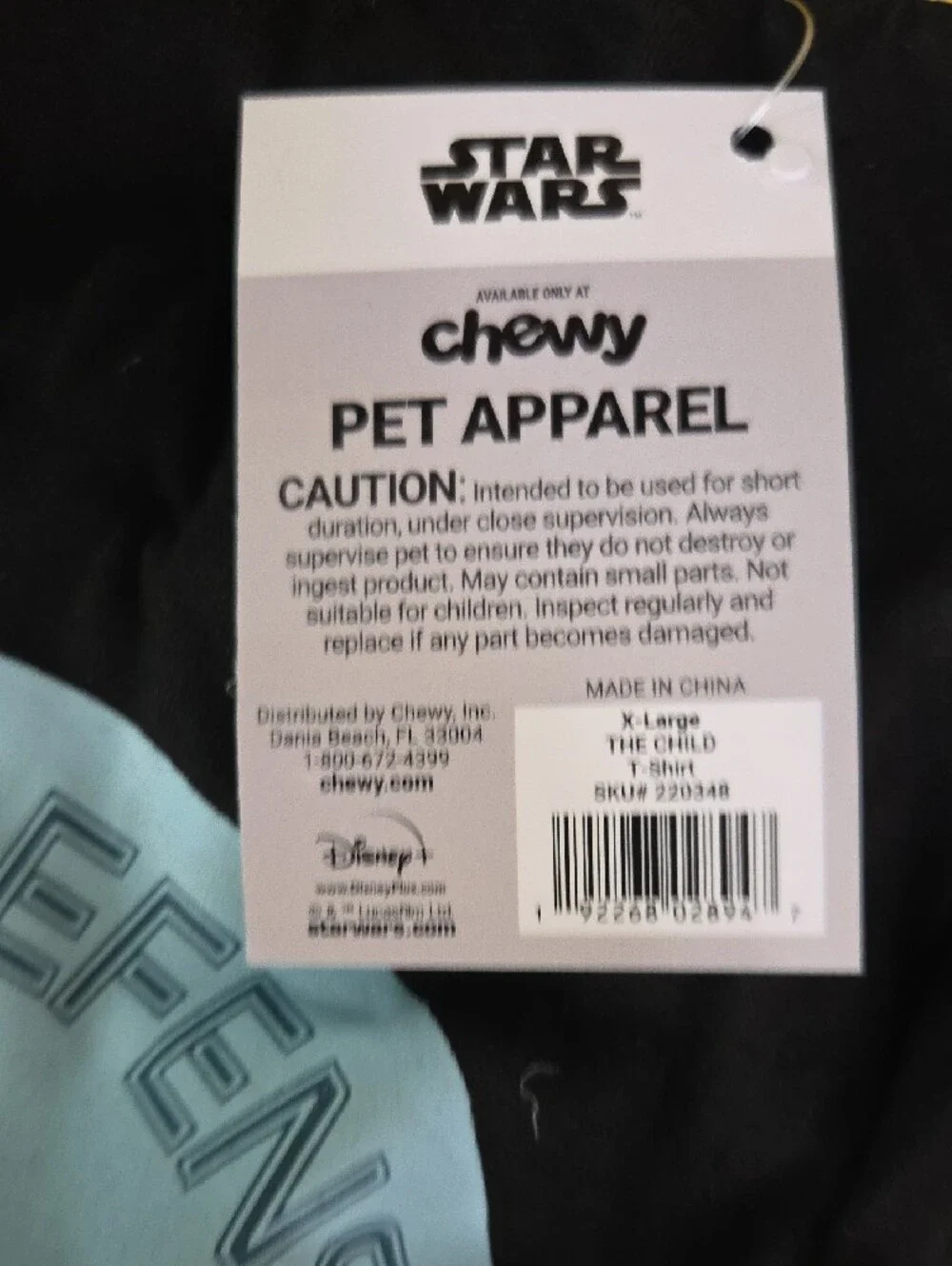 Star Wars Grogu 'I Was Left Unsupervised' Black & Yellow Trim Dog Tee